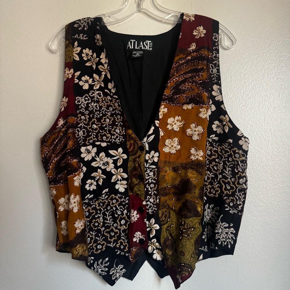 Vintage Beaded Patchwork Vest